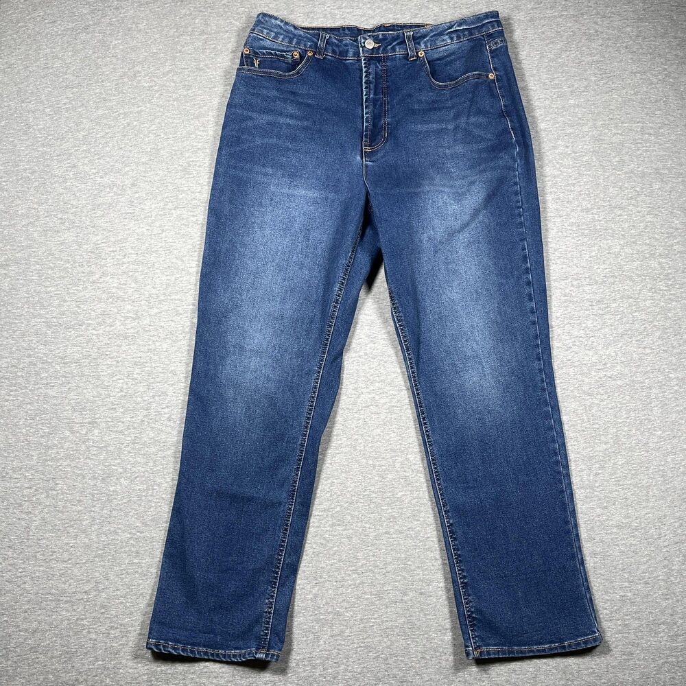 Frye Jeans Womens 12/31 Blue Denim Medium Wash Straight High Rise Stretch